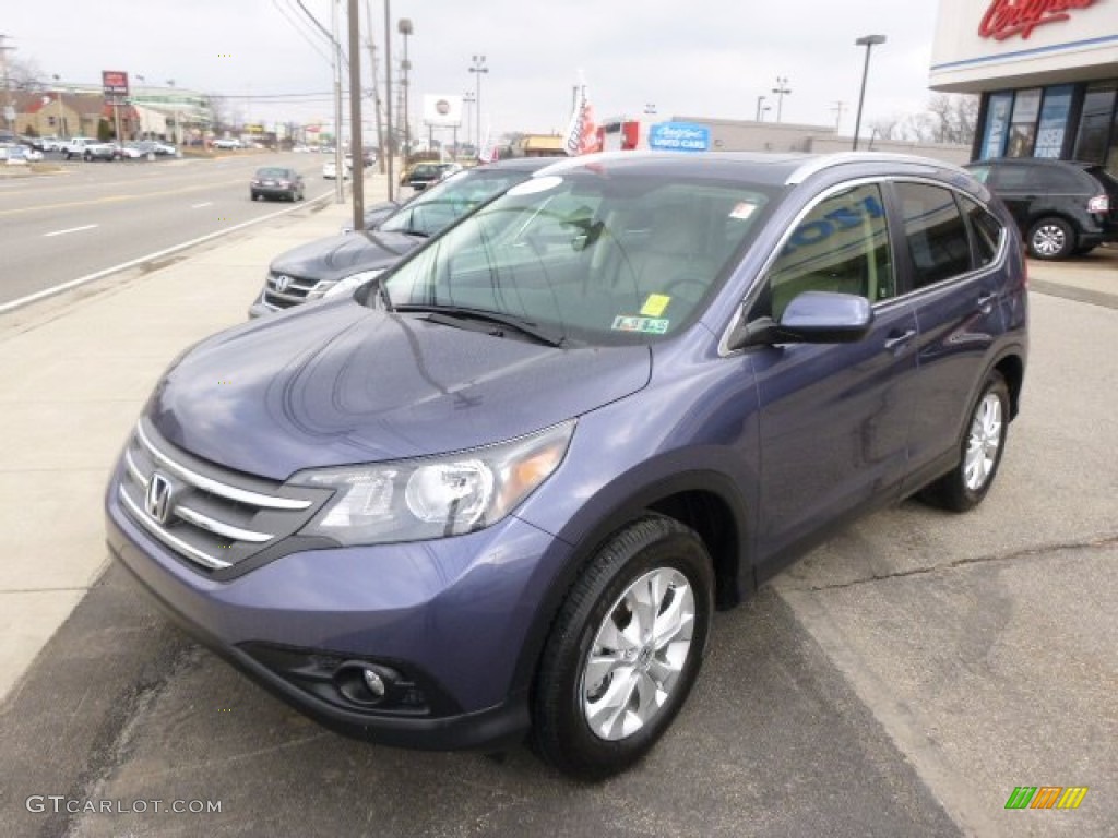 2012 CR-V EX-L 4WD - Twilight Blue Metallic / Gray photo #3