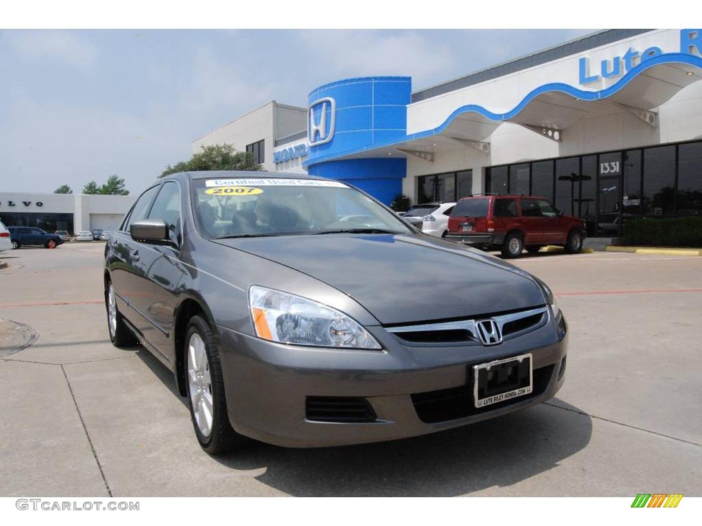 2007 Accord EX-L V6 Sedan - Carbon Bronze Pearl / Ivory photo #1