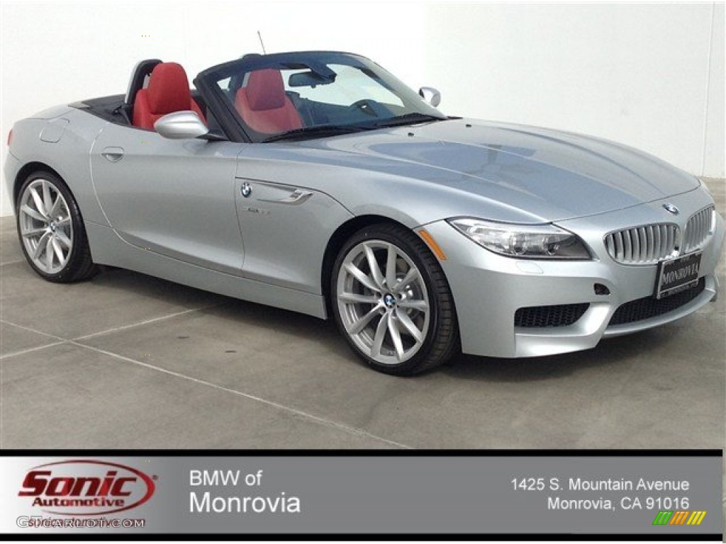 2014 Z4 sDrive35i - Glacier Silver Metallic / Coral Red photo #1