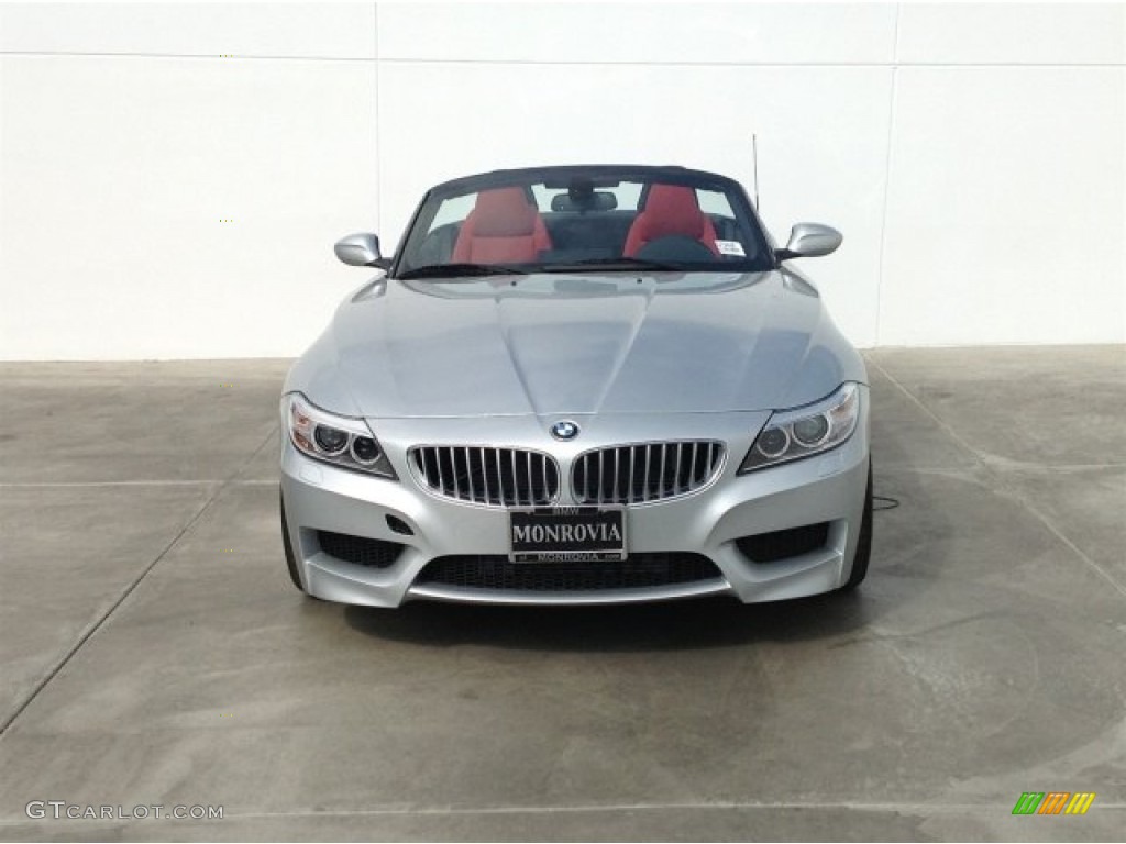 2014 Z4 sDrive35i - Glacier Silver Metallic / Coral Red photo #3