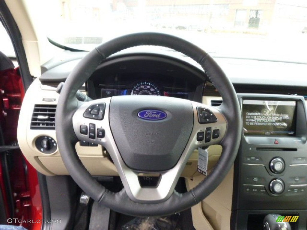 2014 Ford Flex SEL AWD Dune Steering Wheel Photo #91777370