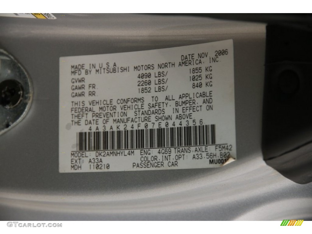 2007 Eclipse GS Coupe - Liquid Silver Metallic / Dark Charcoal photo #17