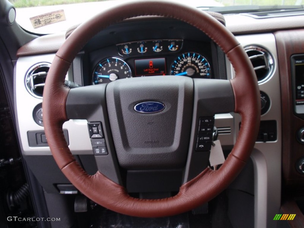 2014 Ford F150 King Ranch SuperCrew 4x4 King Ranch Chaparral/Black Steering Wheel Photo #91778612