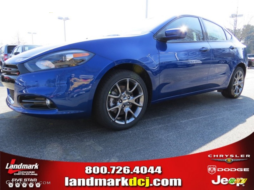 2014 Dart SXT - Blue Streak Pearl Coat / Black/Light Tungsten photo #1