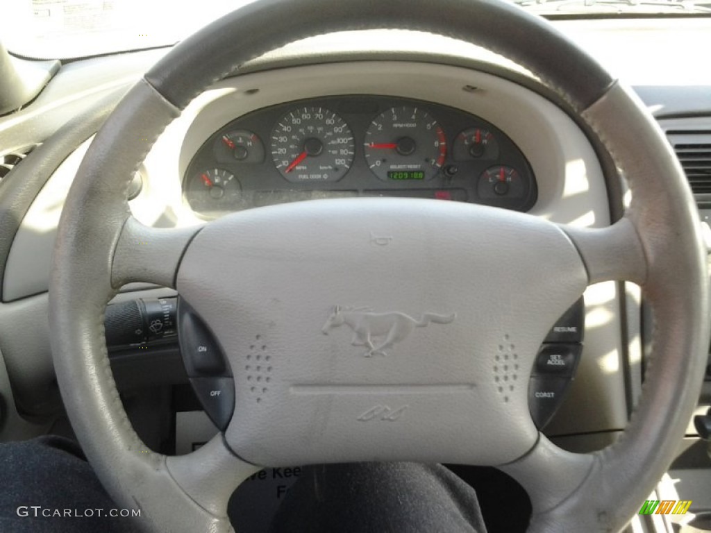 2004 Ford Mustang V6 Convertible Medium Graphite Steering Wheel Photo #91783806