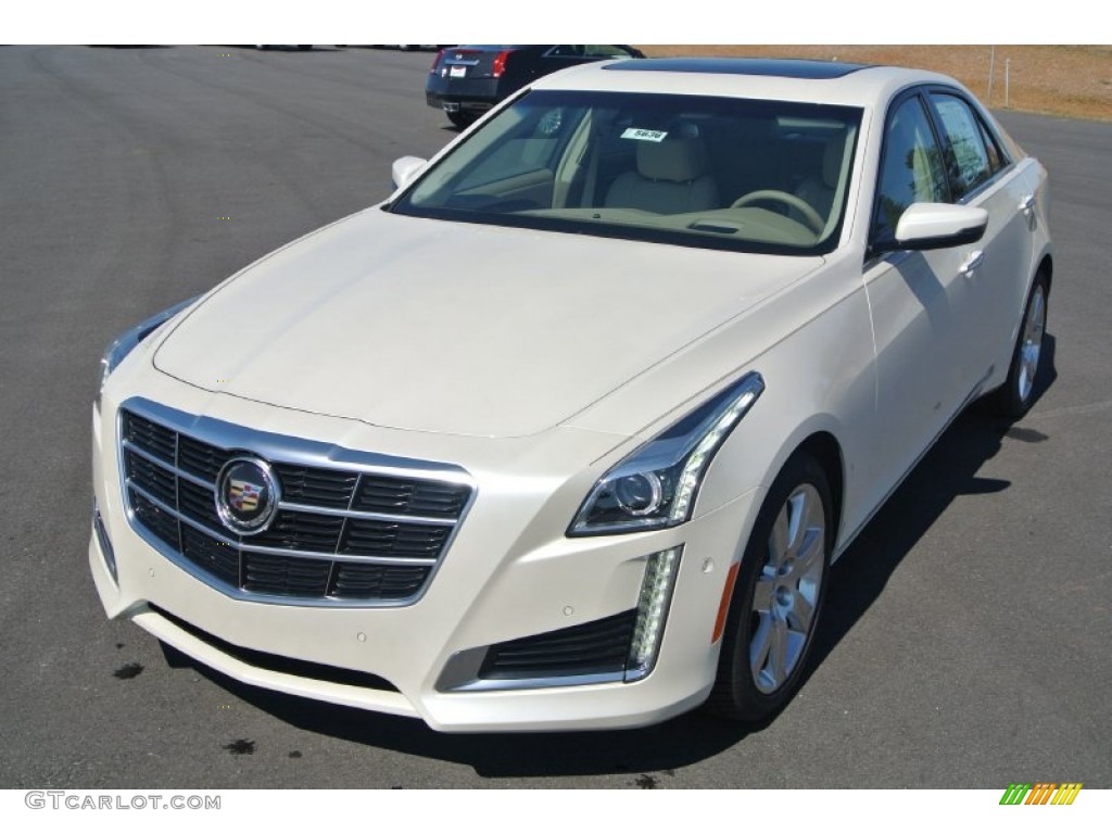 White Diamond Tricoat 2014 Cadillac CTS Premium Sedan Exterior Photo #91791053