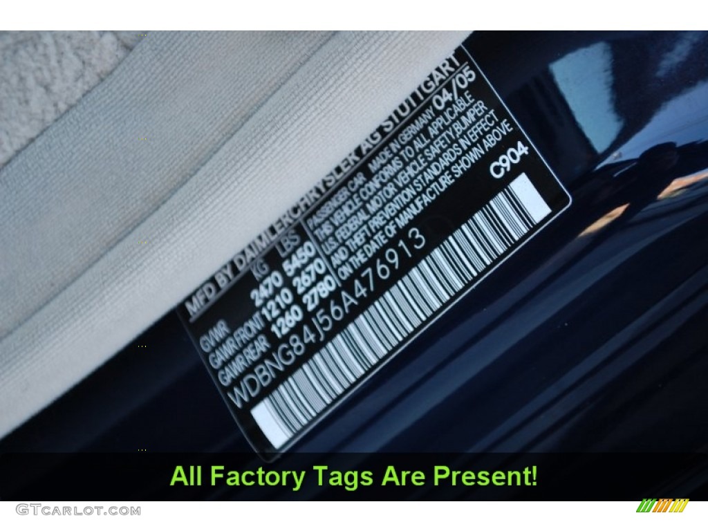 2006 Mercedes-Benz S 500 4Matic Sedan Color Code Photos