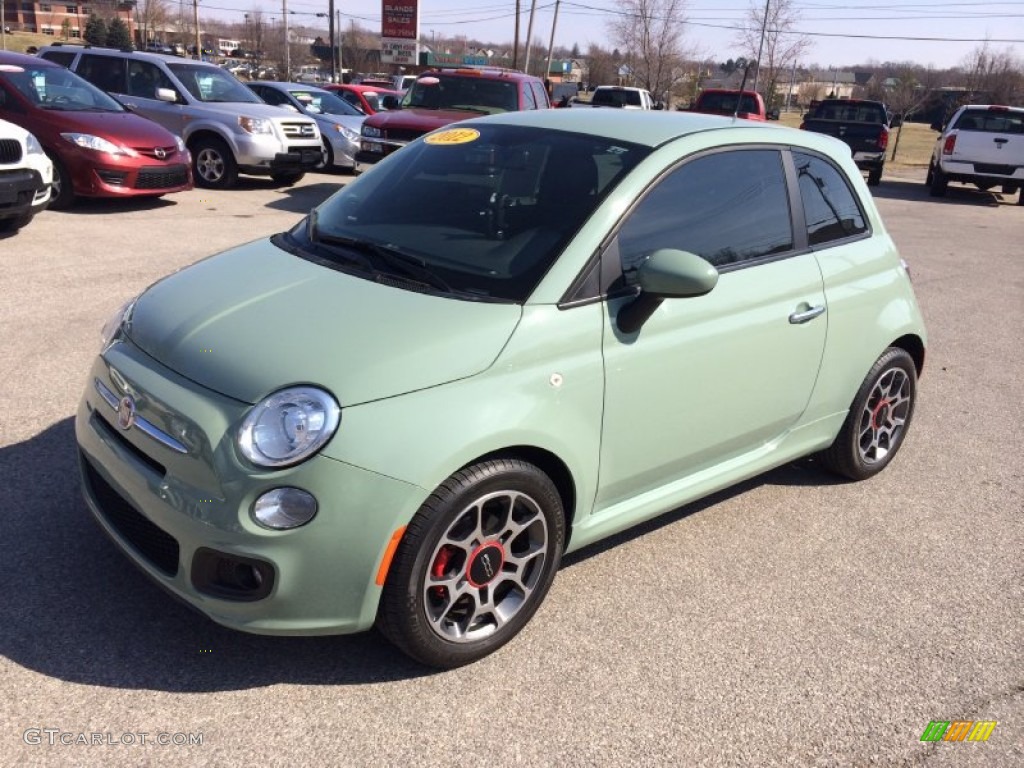 2012 500 Sport - Verde Chiaro (Light Green) / Sport Tessuto Nero/Nero (Black/Black) photo #1