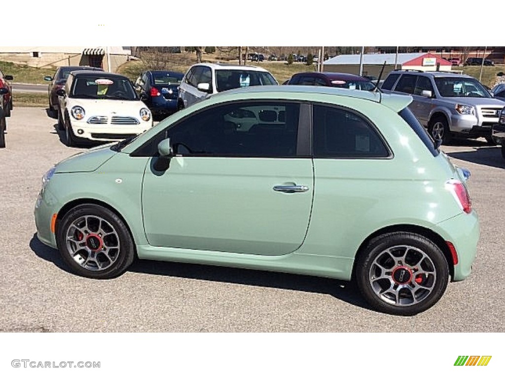 2012 500 Sport - Verde Chiaro (Light Green) / Sport Tessuto Nero/Nero (Black/Black) photo #2