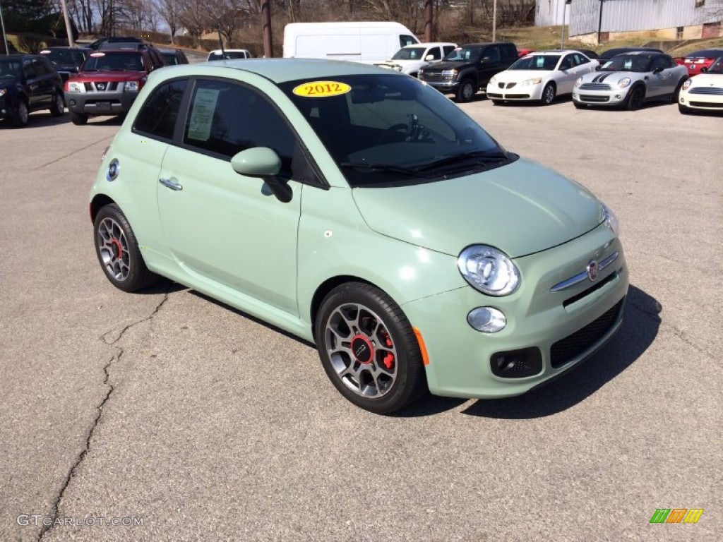 2012 500 Sport - Verde Chiaro (Light Green) / Sport Tessuto Nero/Nero (Black/Black) photo #9