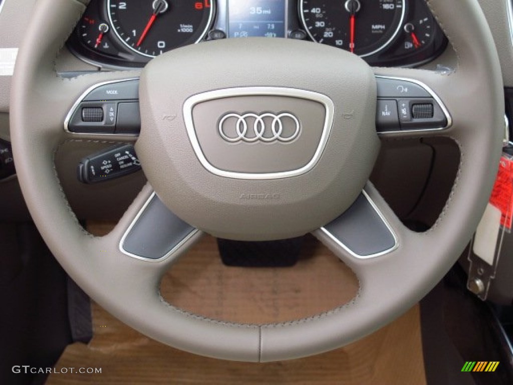 2014 Audi Q5 3.0 TDI quattro Pistachio Beige Steering Wheel Photo #91795850