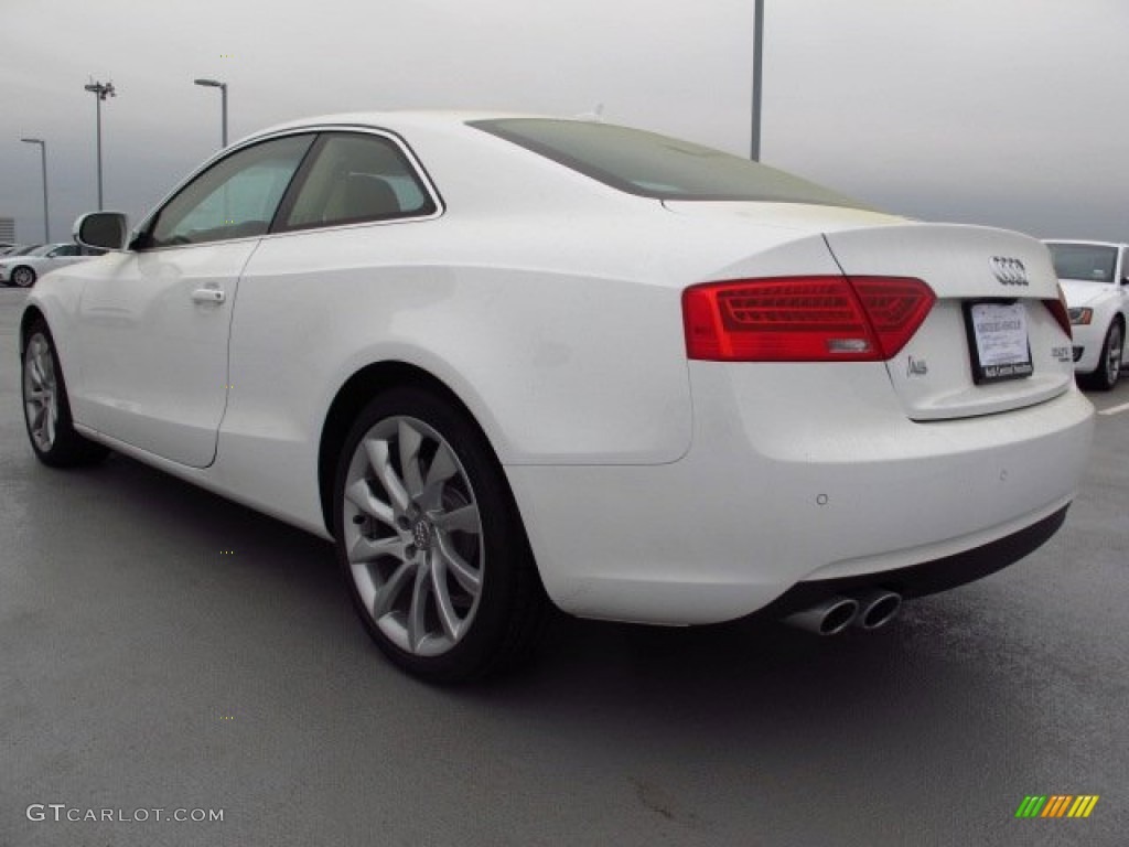 2014 A5 2.0T quattro Coupe - Ibis White / Velvet Beige photo #4