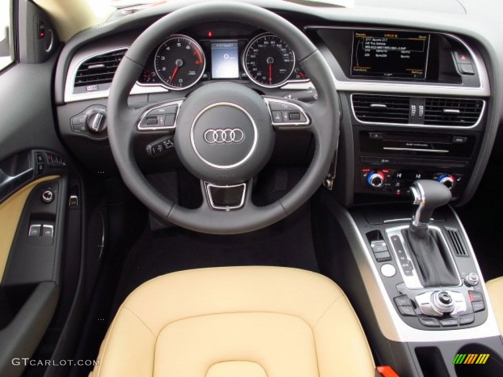 2014 Audi A5 2.0T quattro Coupe Velvet Beige Dashboard Photo #91796246