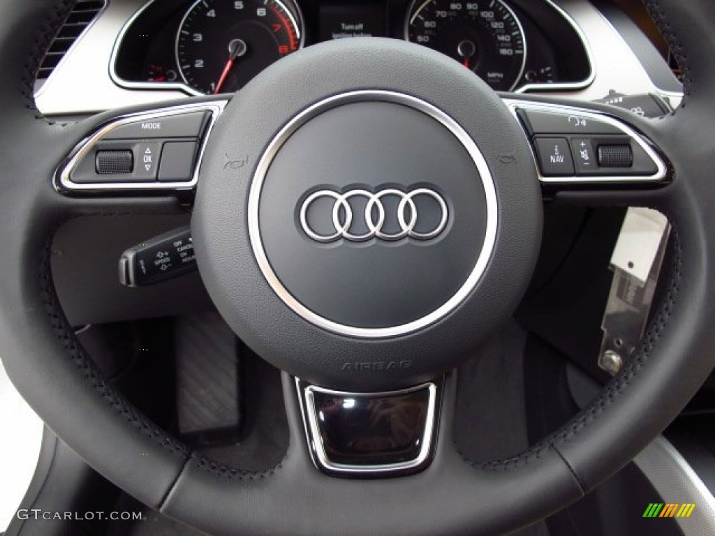 2014 Audi A5 2.0T quattro Coupe Velvet Beige Steering Wheel Photo #91796321