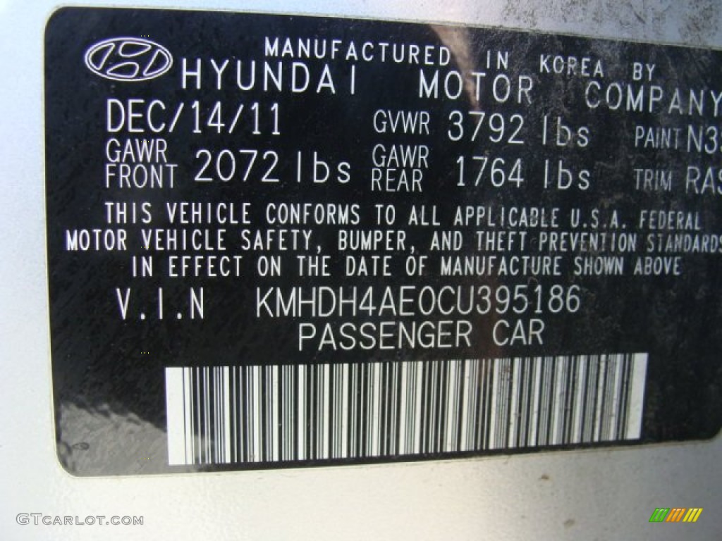 2012 Elantra GLS - Silver / Gray photo #29