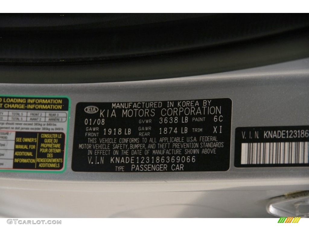 2008 Rio LX Sedan - Silver Metallic / Gray photo #17