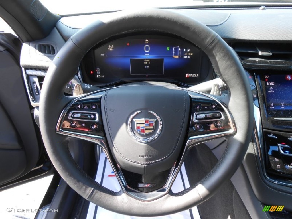 2014 Cadillac CTS Vsport Premium Sedan Jet Black/Jet Black Steering Wheel Photo #91803053