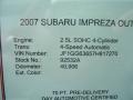 2007 Urban Gray Metallic Subaru Impreza Outback Sport Wagon  photo #22