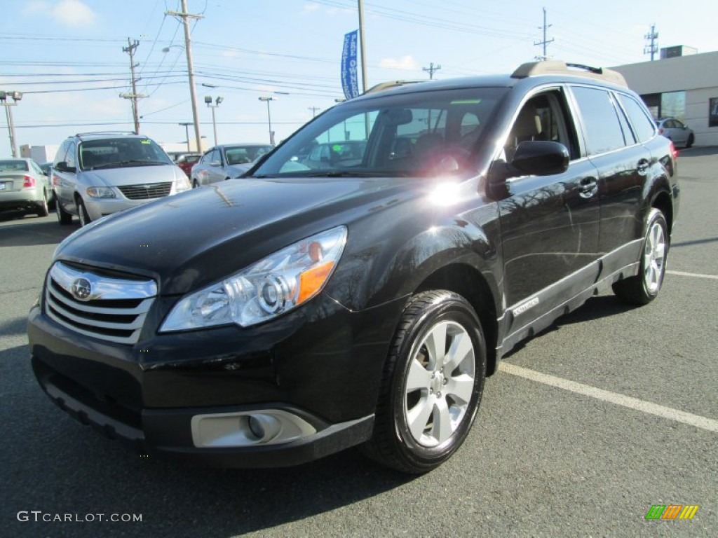 2011 Outback 2.5i Premium Wagon - Crystal Black Silica / Warm Ivory photo #4