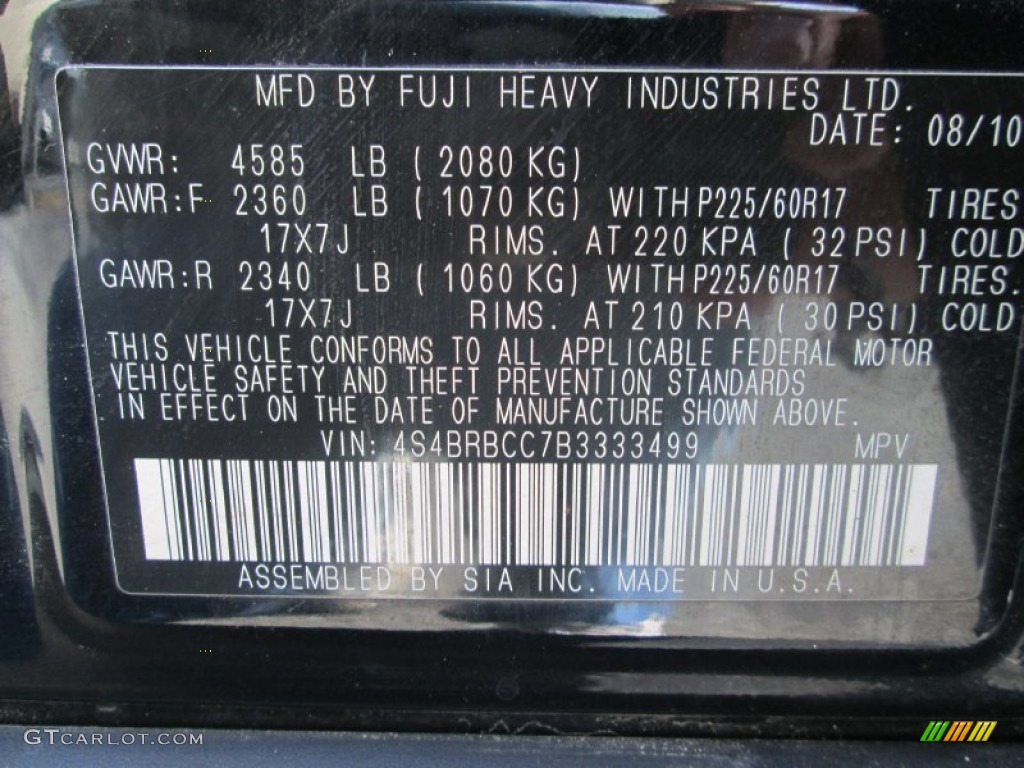 2011 Outback 2.5i Premium Wagon - Crystal Black Silica / Warm Ivory photo #28