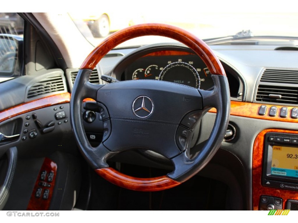 2002 Mercedes-Benz S 600 Sedan Light Brown Steering Wheel Photo #91807841