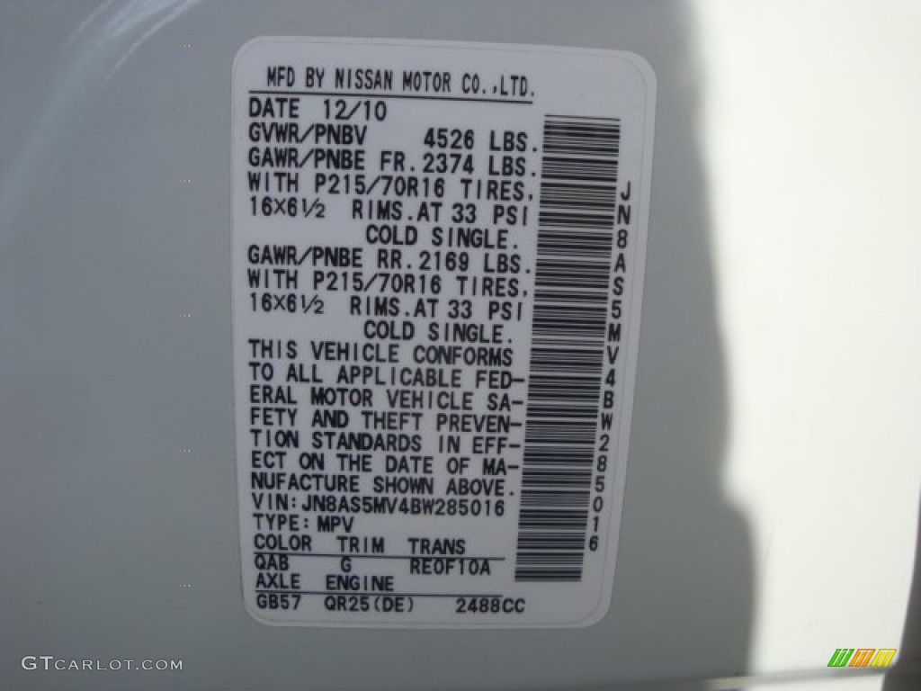 2011 Rogue S AWD - Pearl White / Black photo #26