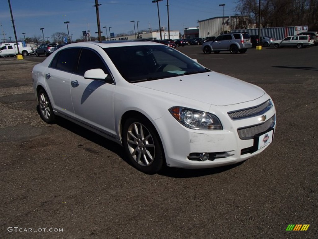 2009 Malibu LTZ Sedan - Summit White / Cocoa/Cashmere photo #3