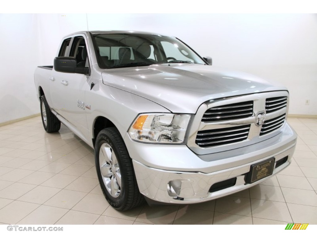 2013 1500 SLT Quad Cab 4x4 - Bright Silver Metallic / Black/Diesel Gray photo #1