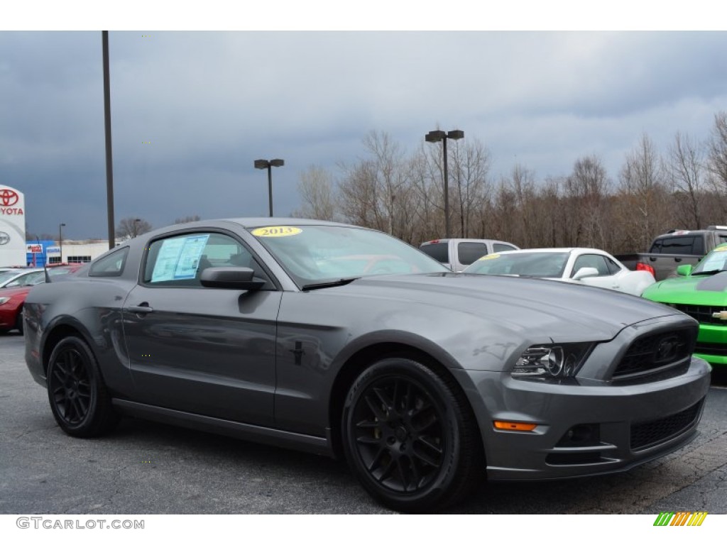 2013 Mustang V6 Premium Coupe - Sterling Gray Metallic / Charcoal Black photo #1
