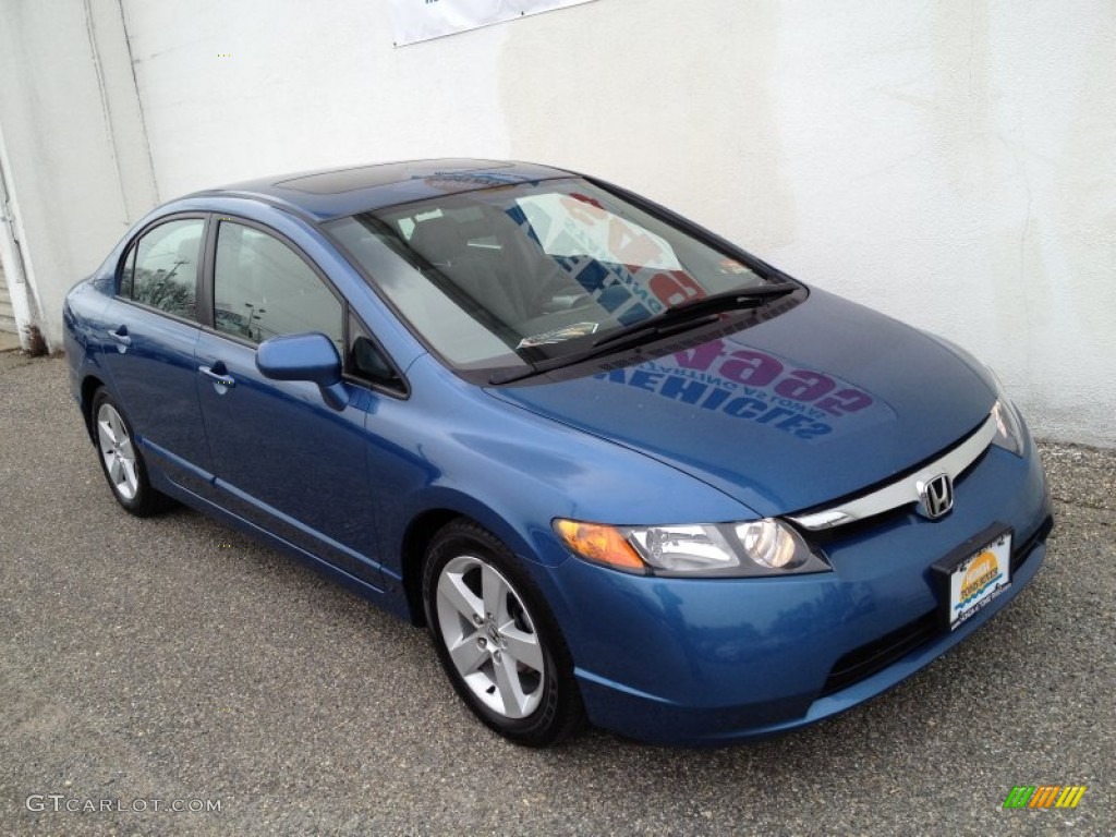 2007 Civic EX Sedan - Atomic Blue Metallic / Gray photo #32