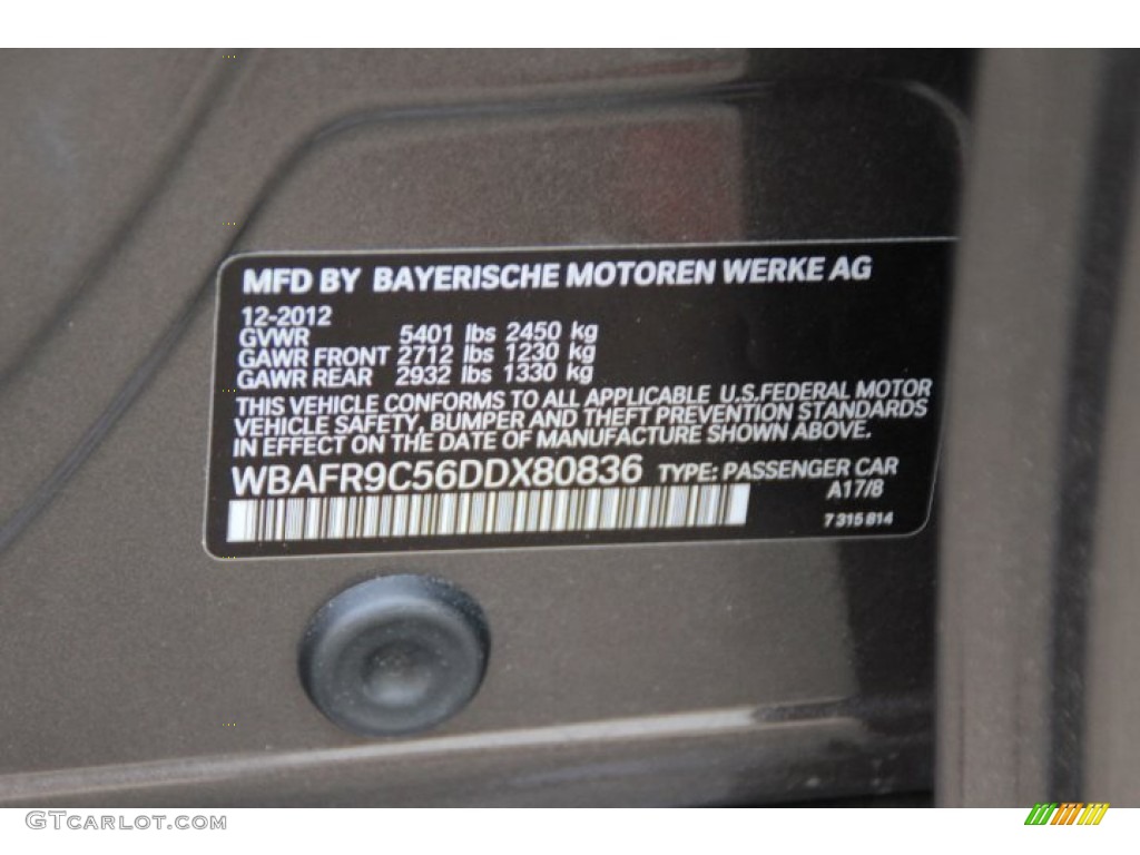 2013 5 Series Color Code A17 for Mojave Metallic Photo #91815068