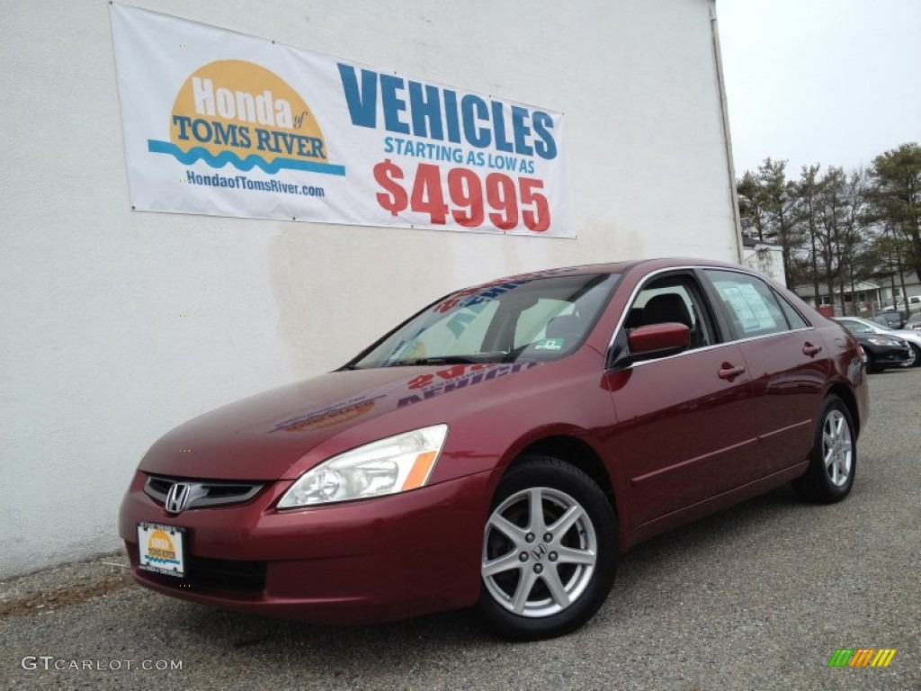 2003 Accord EX V6 Sedan - Redondo Red Pearl / Gray photo #1