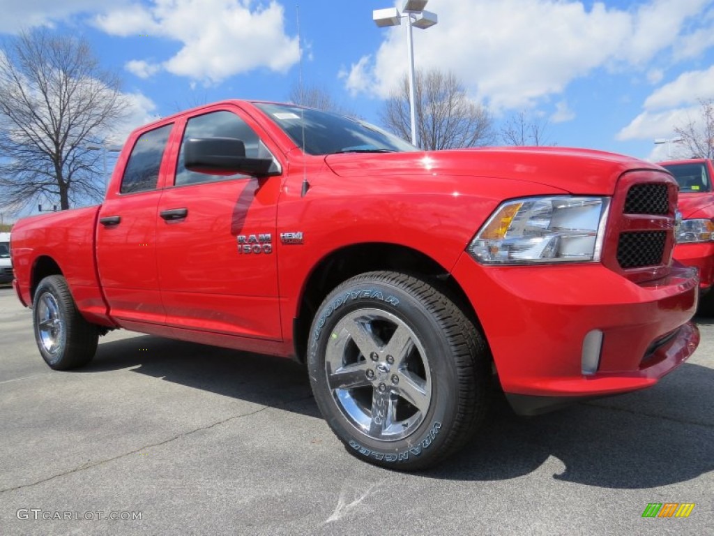 2014 1500 Express Quad Cab - Flame Red / Black/Diesel Gray photo #4