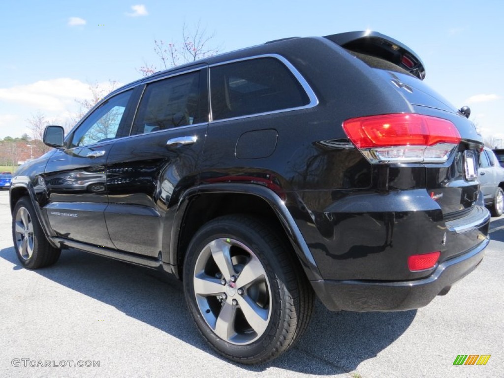 2014 Grand Cherokee Overland - Brilliant Black Crystal Pearl / Overland Nepal Jeep Brown Light Frost photo #2