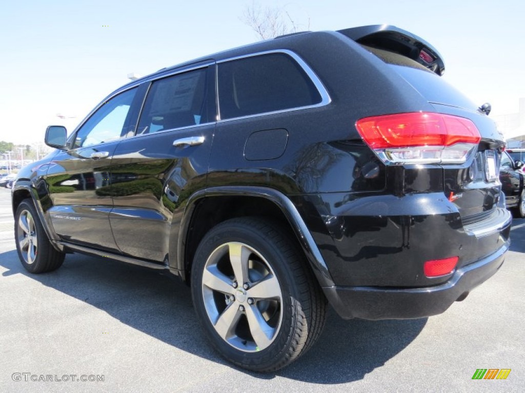 2014 Grand Cherokee Overland - Brilliant Black Crystal Pearl / Overland Nepal Jeep Brown Light Frost photo #2
