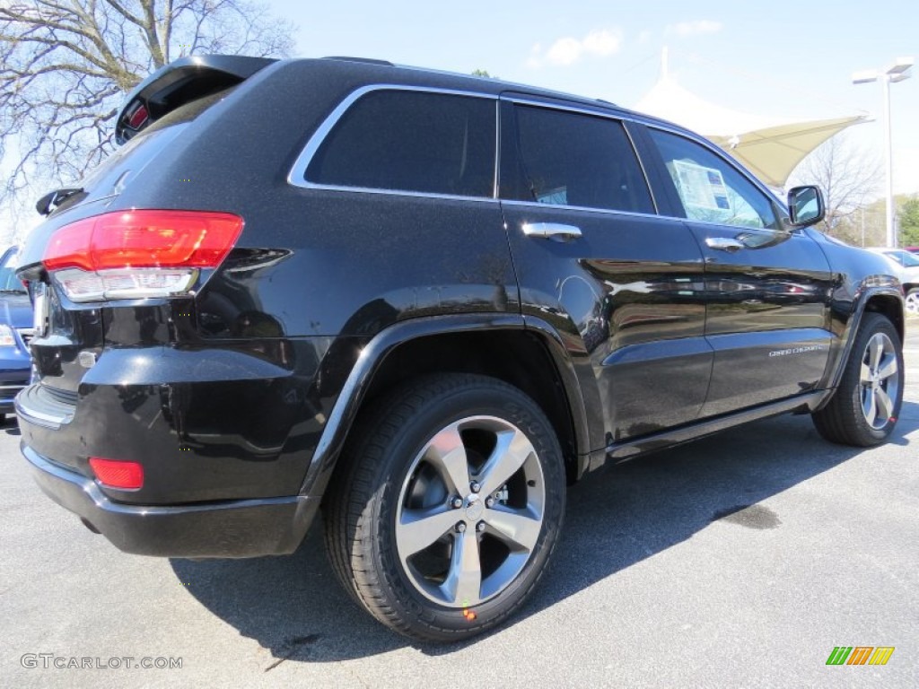 2014 Grand Cherokee Overland - Brilliant Black Crystal Pearl / Overland Nepal Jeep Brown Light Frost photo #3
