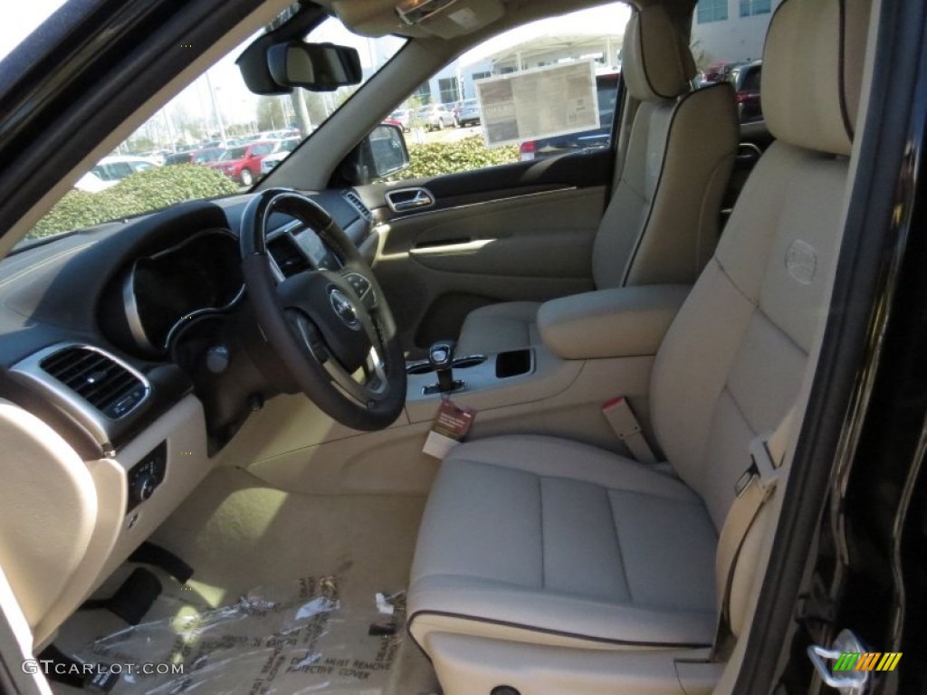 2014 Grand Cherokee Overland - Brilliant Black Crystal Pearl / Overland Nepal Jeep Brown Light Frost photo #6