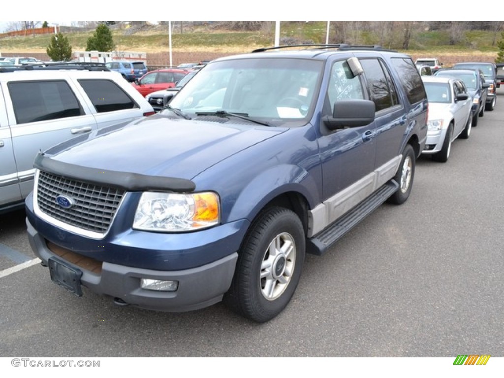 2003 Expedition XLT 4x4 - True Blue Metallic / Flint Grey photo #4