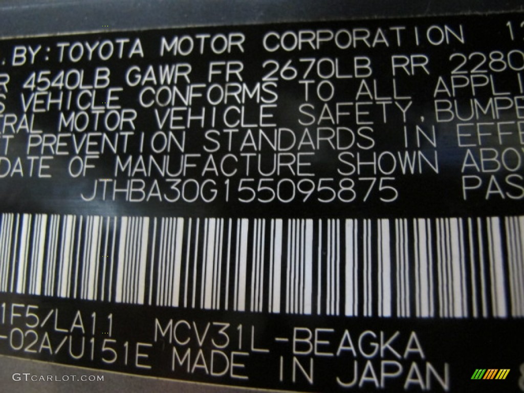 2005 ES 330 - Blue Shale Mica / Ash Gray photo #40