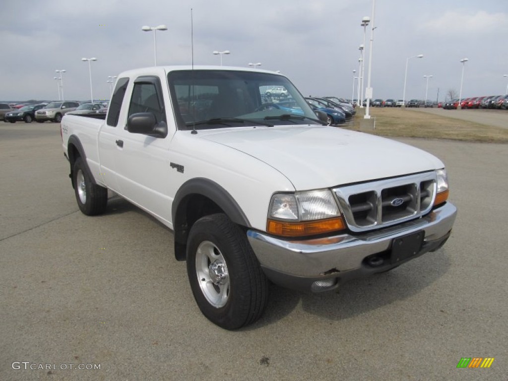 1999 Ranger XLT Extended Cab 4x4 - Oxford White / Dark Graphite photo #5