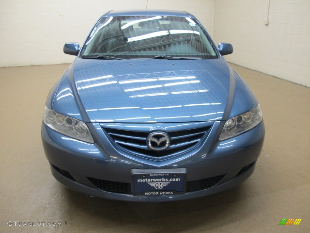 2004 MAZDA6 s Sport Wagon - Squall Blue Metallic / Gray photo #2