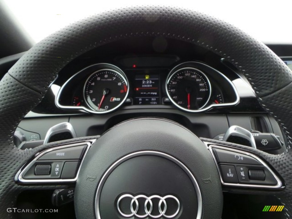 2014 Audi RS 5 Coupe quattro Black/Rock Gray Steering Wheel Photo #91857491