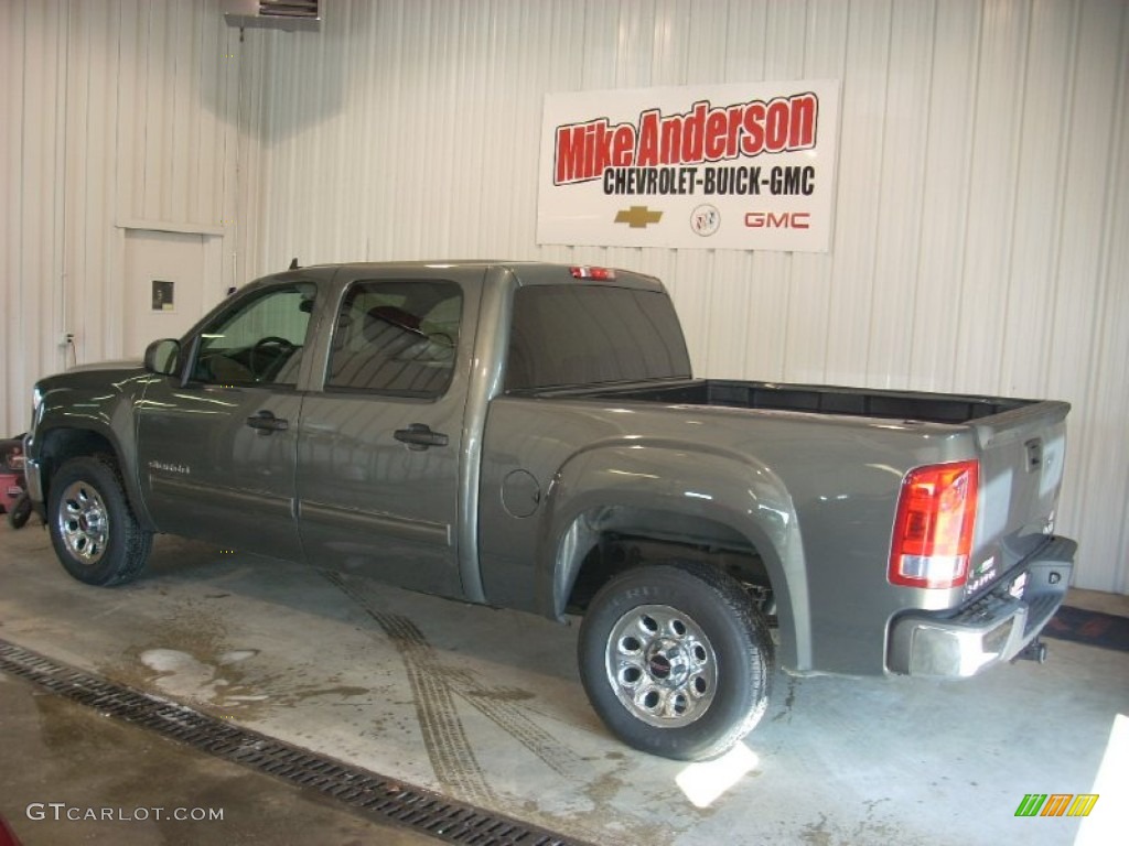 2011 Sierra 1500 SL Crew Cab - Gray Green Metallic / Dark Titanium photo #3