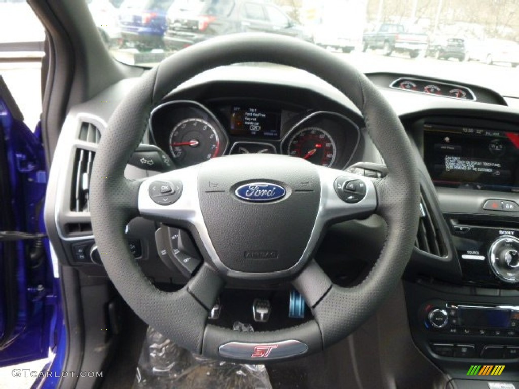 2014 Ford Focus ST Hatchback ST Performance Blue/Charcoal Black Recaro Sport Seats Steering Wheel Photo #91862833