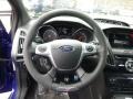 2014 Ford Focus ST Performance Blue/Charcoal Black Recaro Sport Seats Interior Steering Wheel Photo
