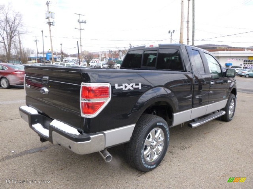 2014 F150 XLT SuperCab 4x4 - Tuxedo Black / Steel Grey photo #8