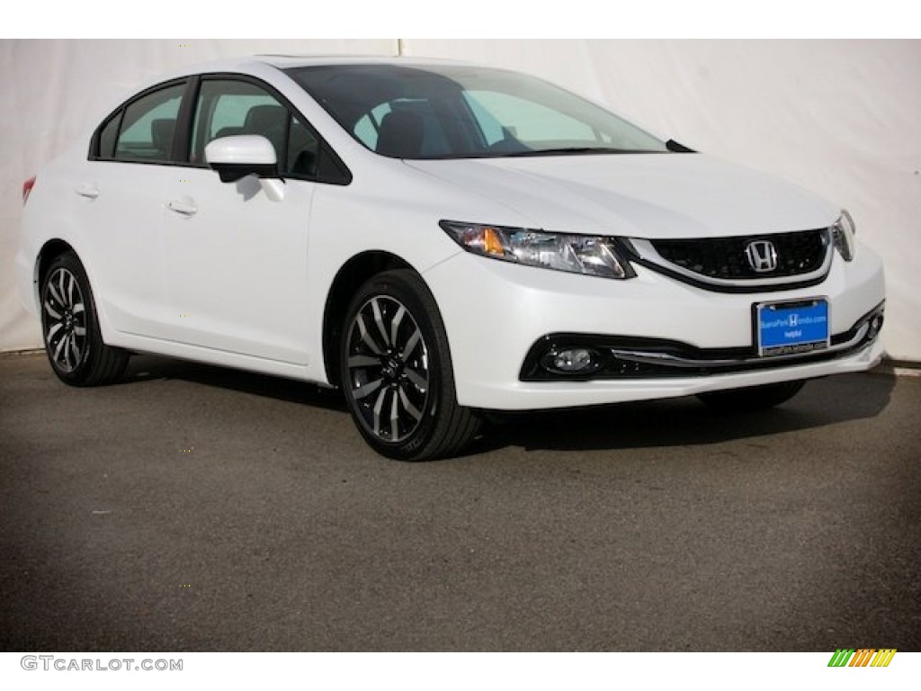 2014 Civic EX-L Sedan - White Orchid Pearl / Black photo #1