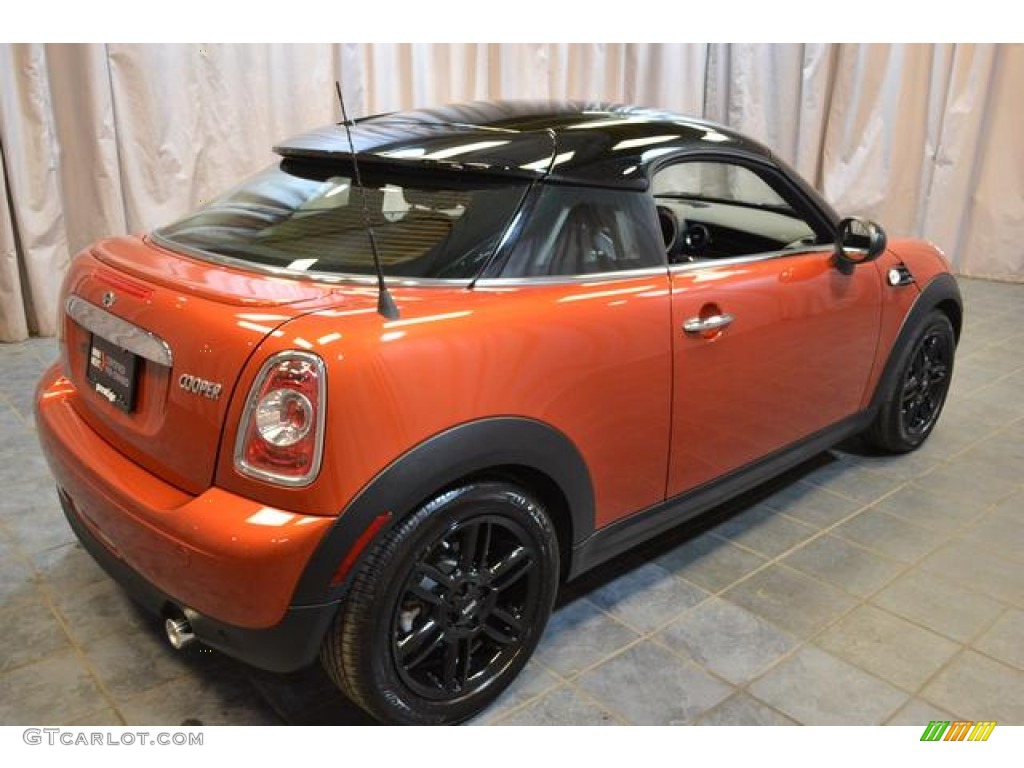 2013 Cooper Coupe - Spice Orange Metallic / Carbon Black Lounge Leather photo #13