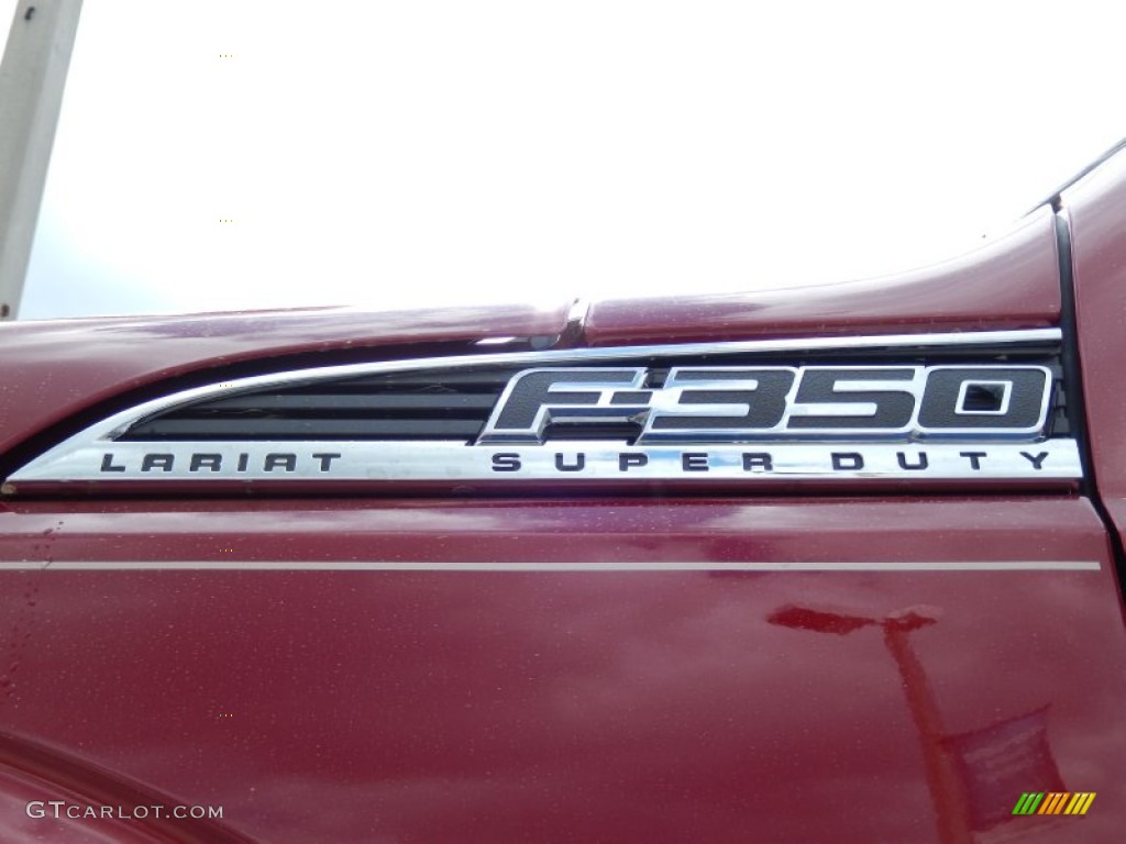2014 F350 Super Duty Lariat Crew Cab 4x4 - Ruby Red Metallic / Adobe photo #5