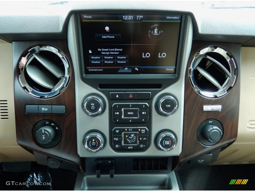 2014 F350 Super Duty Lariat Crew Cab 4x4 - Ruby Red Metallic / Adobe photo #10